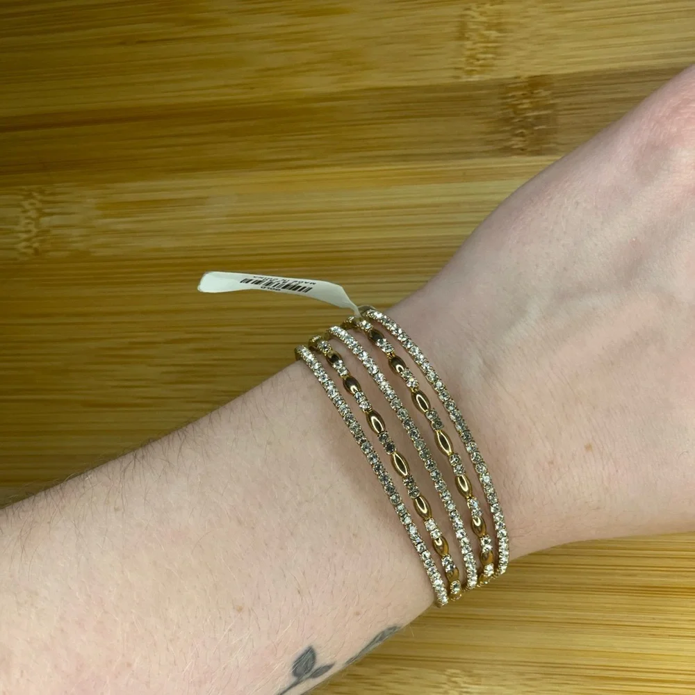 Elegant Gold and Silver Cuff Bracelet - Picture 12 of 12